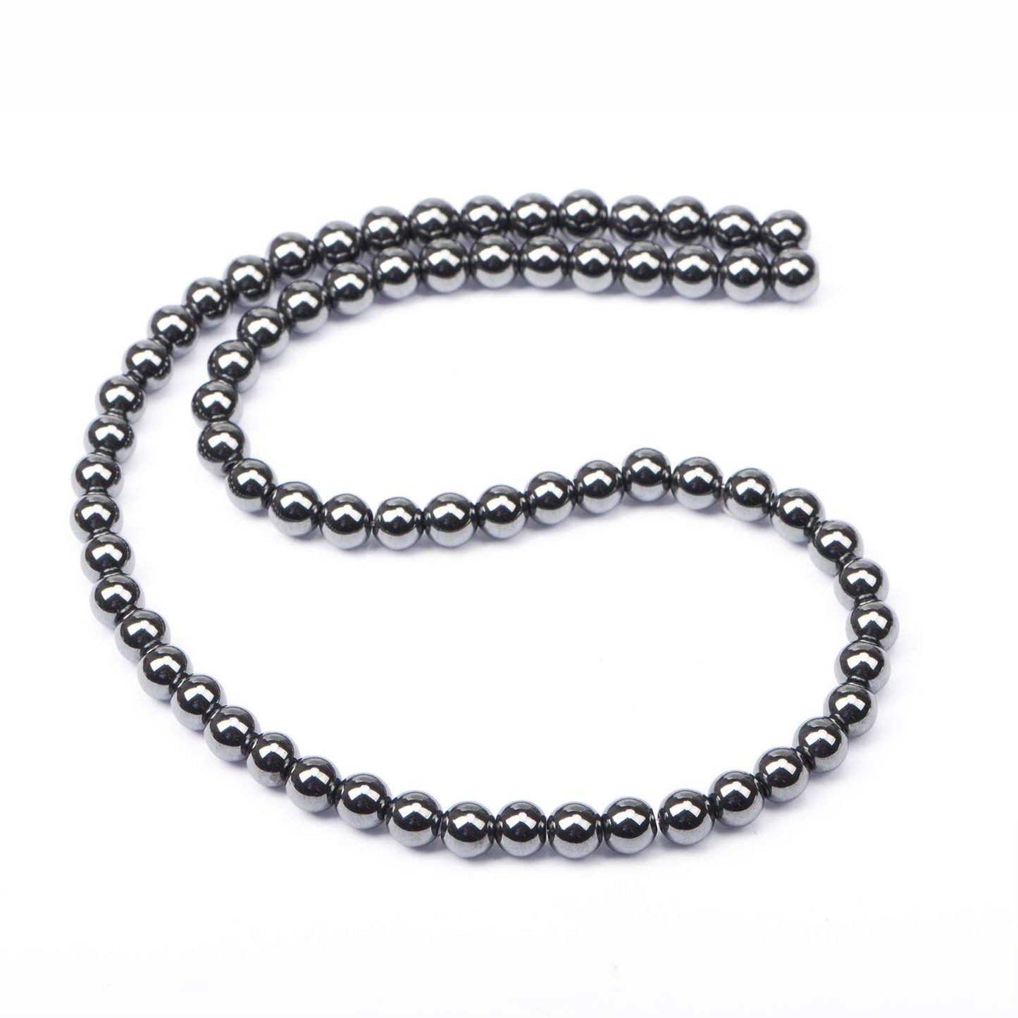 AD Beads Natural Gemstone Round Loose Beads 15" for Bracelet Necklace Earrings Jwelery Making Crafts DIY (4mm, Black Hematite)