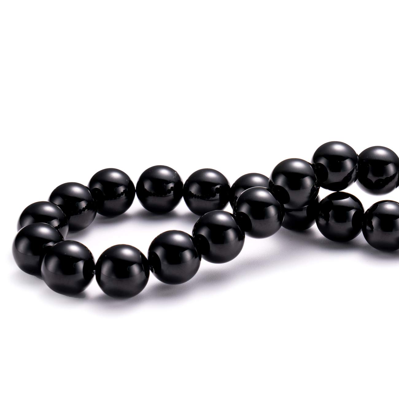 BEADIA Natural Black Onyx Stone Round Loose Semi Gemstone Beads for Jewelry Making 4MM 89PCS