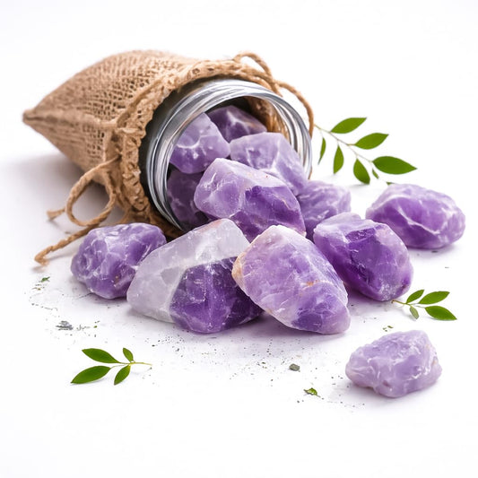 Crocon 1LB Amethyst Rough Bulk Natural Stone Raw stone Tumbling Cabbing Polishing Mining Chakra Balancing Reiki Healing Good Luck Home Office Decor