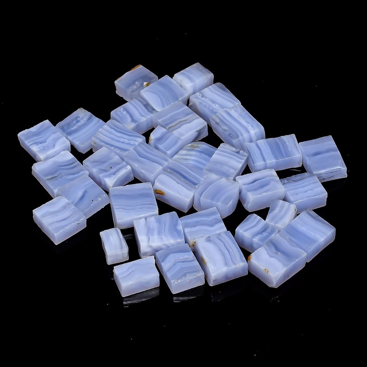 GEMKORA 50 carats Raw Blue Lace Agate Crystals, Wholesale Lot, Natural Gemstone, Rough Crystals, Rock Stones, Jewelry Making Supplies, DIY & Crafts [3-4pcs]
