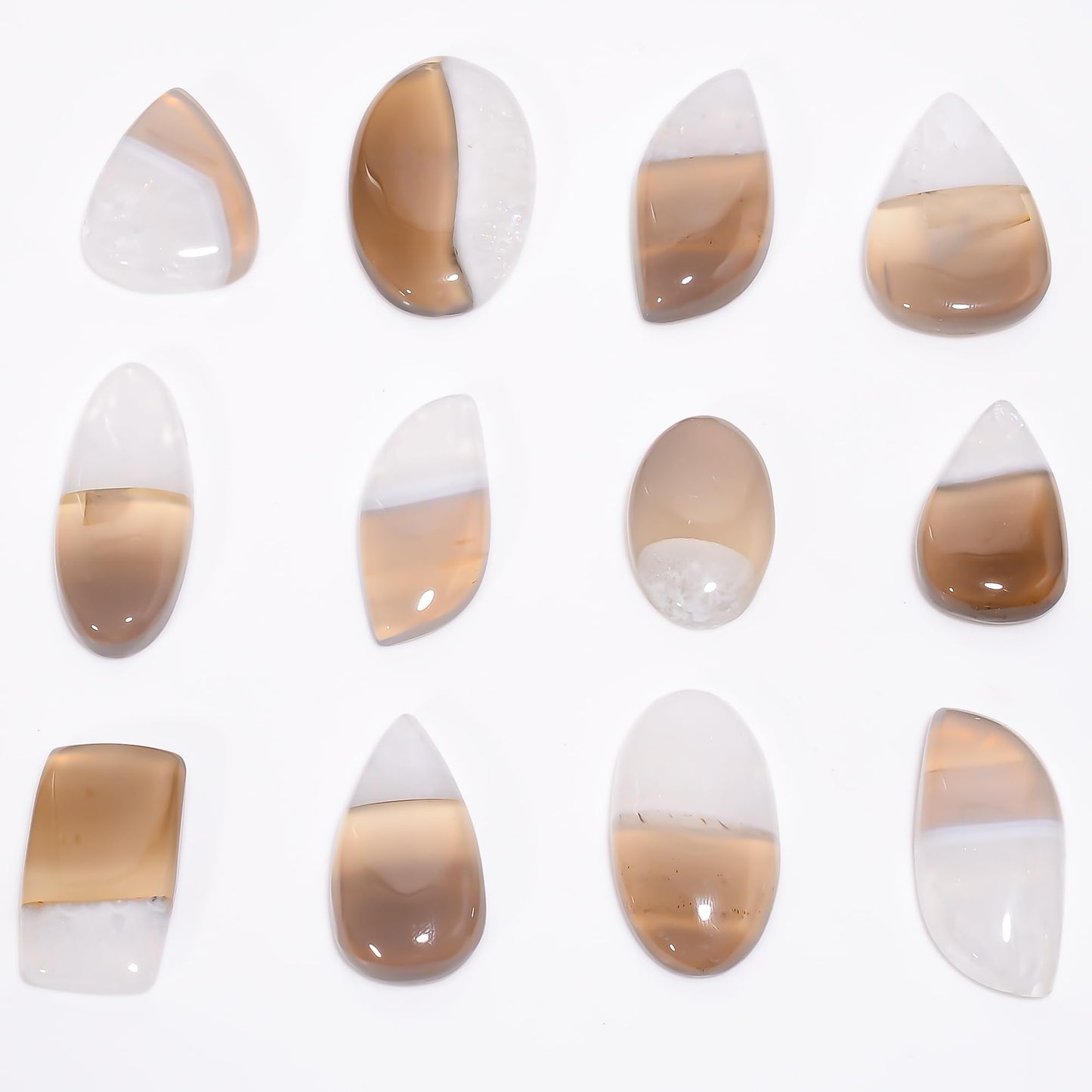 GEMKORA 90+ cts Natural Solar Quartz Gemstone Wholesale Cabochons Lot, Jewelry Making Loose Gemstone, Polished Home Decor, DIY, Wire Wrapping, Reiki, Healing Crystals, Bulk Gemstone Deal