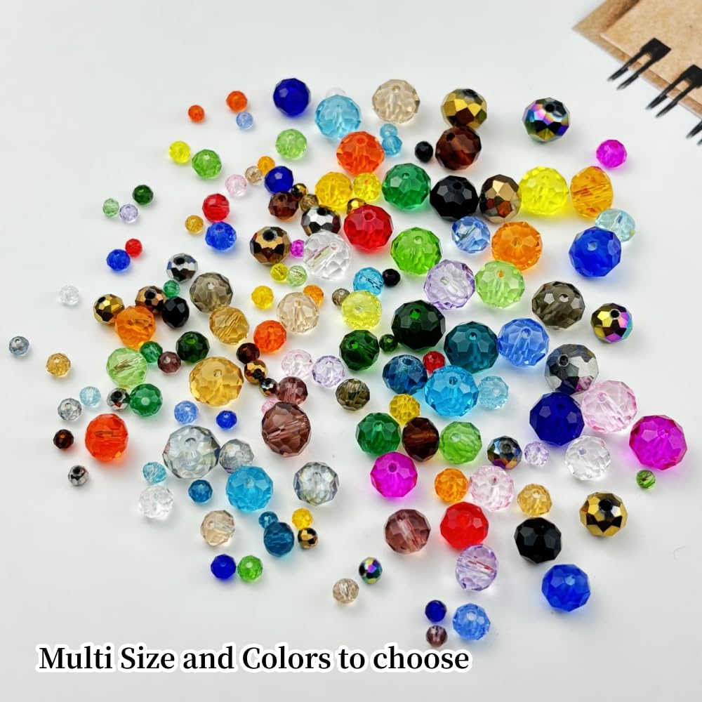 YUEXIGO 60pcs 10mm Crystal Glass Beads for Jewelry Making, Faceted Rondelle Glass Spacer Beads for Wind Chimes Bracelet Earring Necklace DIY Craft(Medium Purple)