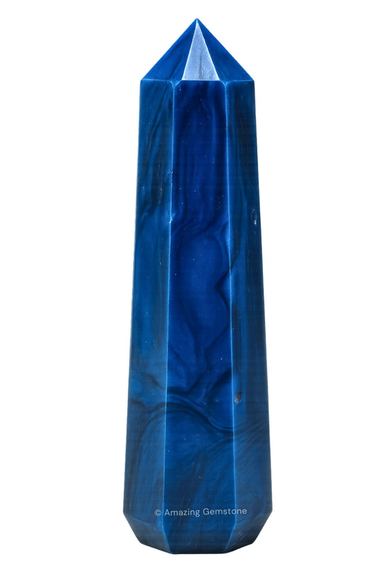 Amazing Gemstone Blue Agate Crystal Towers ~ Natural Healing Crystal Point Obelisk for Reiki Healing and Crystal Grid (3" to 4" INCH)
