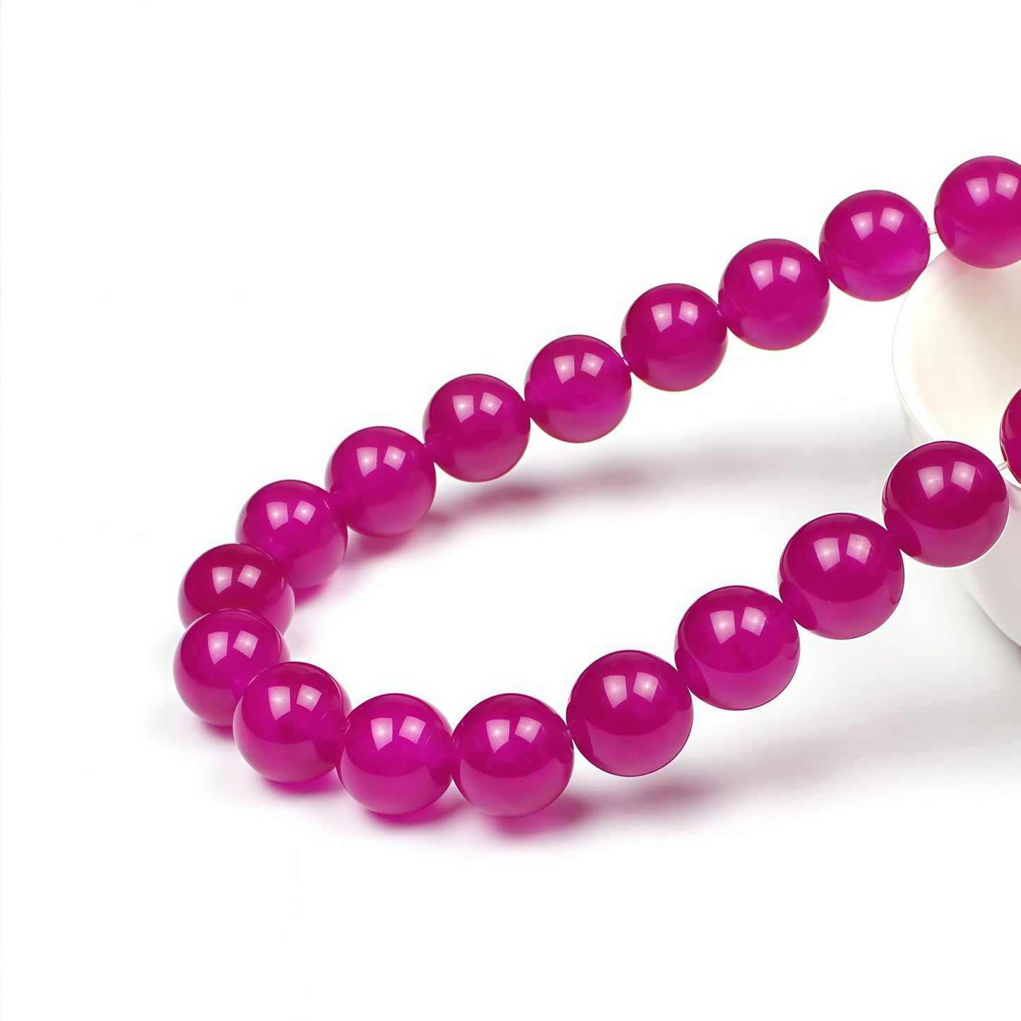 MJDCB Natural Rose Red Jade Round Loose Beads for Jewelry Making DIY Bracelet Necklac (4mm)