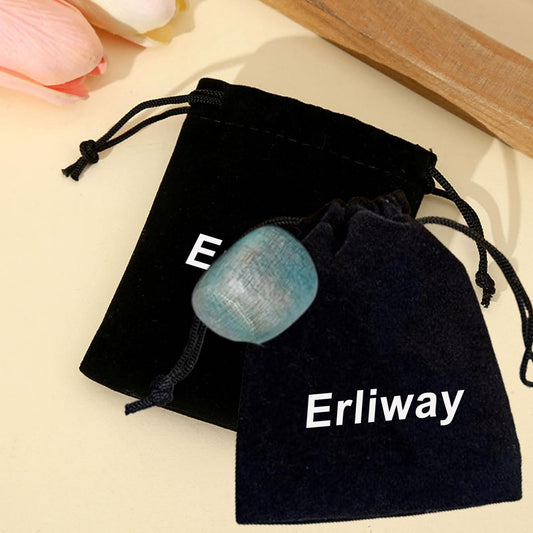 Erliway Amazonite Healing Crystal Stones, 1.25-2.0" Large Reiki Healing Gemstones Natural Tumbled Polished Stones for Energy Witchcraft Therapy Meditation