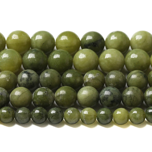 90PCS 8MM Natural Stone Chinese Green Jade Loose Beads for Jewelry Making DIY Bracelet Necklace