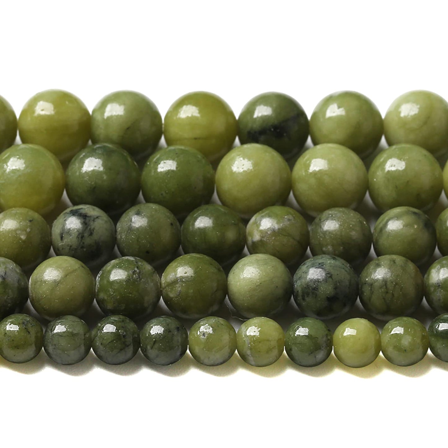 120PCS 6MM Natural Stone Chinese Green Jade Loose Beads for Jewelry Making DIY Bracelet Necklace