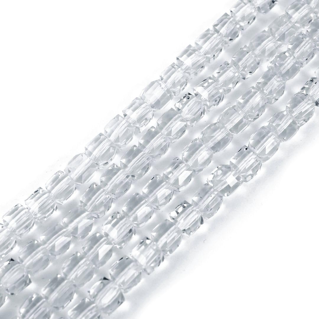 100pcs Czech Faceted Cube Crystal Glass Loose Beads Spacer 6mm (0.24 Inch) Crystal Clear for DIY Jewelry Craft Making CCC601