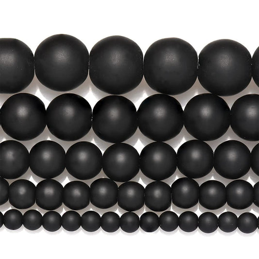 12mm 30pcs Beads Stone Turquoise Jewelry Making Howlite Bracelets Pendants Dull Polished Charms Loose Spacer Necklaces Chandelier Earrings Round Accessories Crafts Wholesale (12mm, Black Matte)