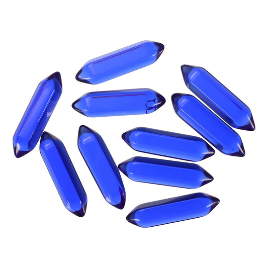 MECCANIXITY 10 Pack Blue Quartz Crystals, Polished Crystals Bulk Hexagonal Shaped Meditation Gemstone for Jewelry Making Energy Balance Accessories Gifts