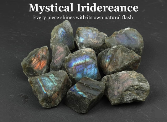 Labradorite Raw Crystal Stone 1.25"–2.0"– Natural Rough Gemstone with Iridescent Flash for Meditation, Chakra Balancing, Reiki, Feng Shui, Spiritual Practices & Home Décor