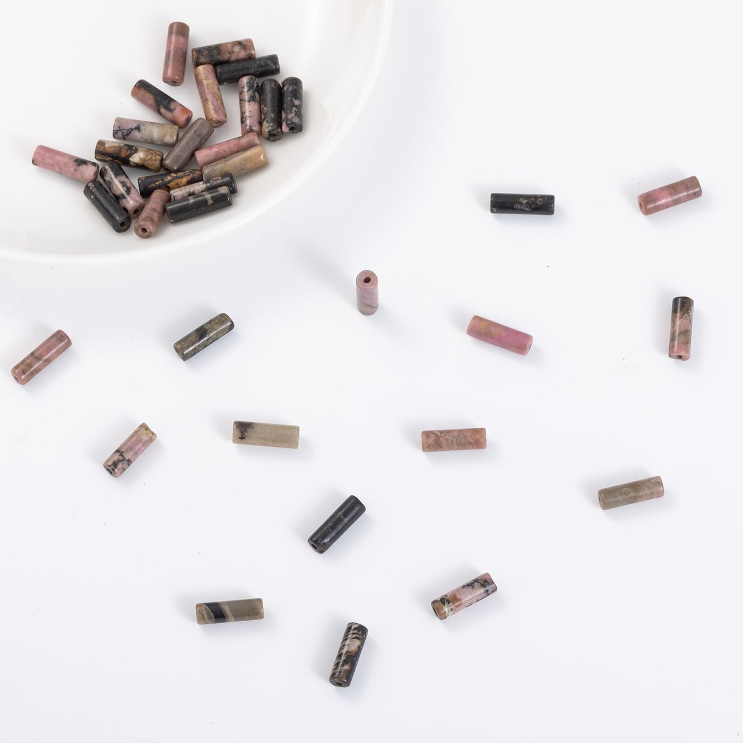 Natural Rhodochrosite Cylinder Tube Beads 4x13mm 38cm/str Loose Semi Gemstone Stone Beads for Making Bracelets Necklace Earrings