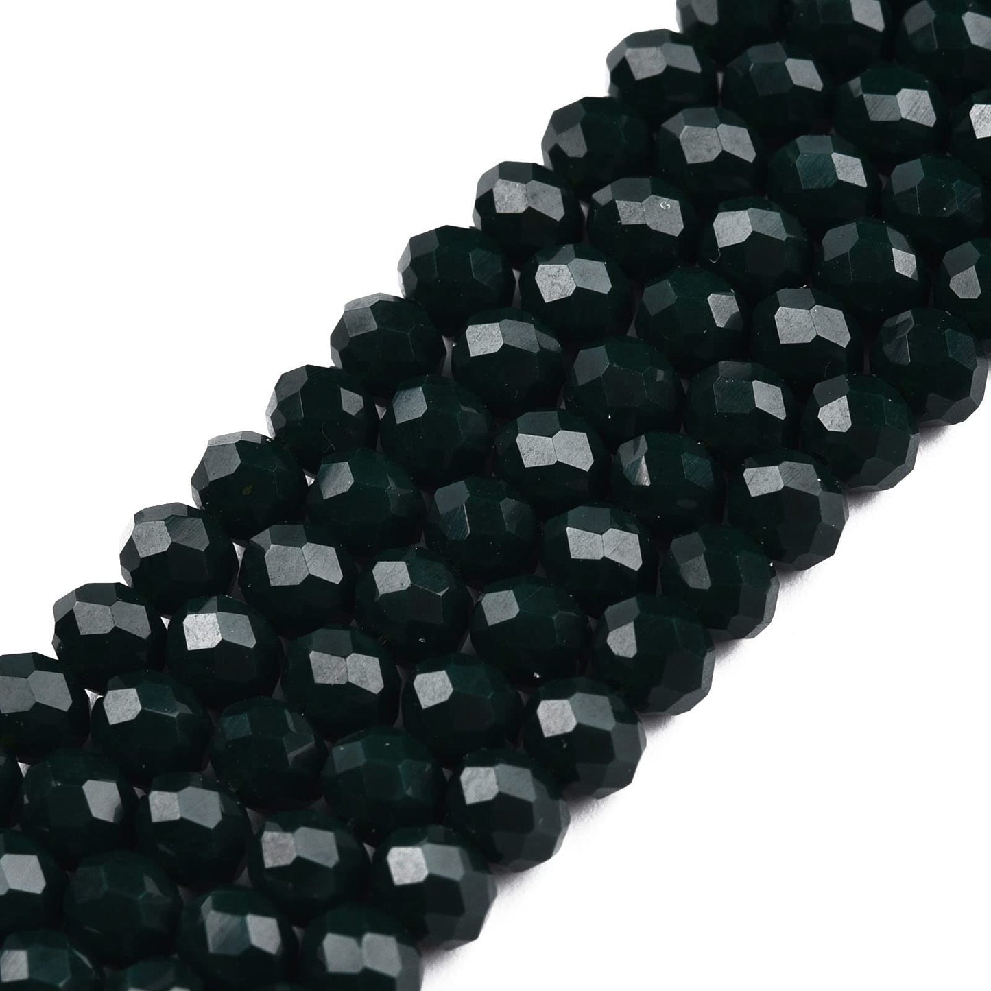 10 Strands Briolette Faceted Rondelle Glass Beads 4x3mm Tiny Opaque Glass Loose Beads 1230pcs for Bracelets Jewelry Making