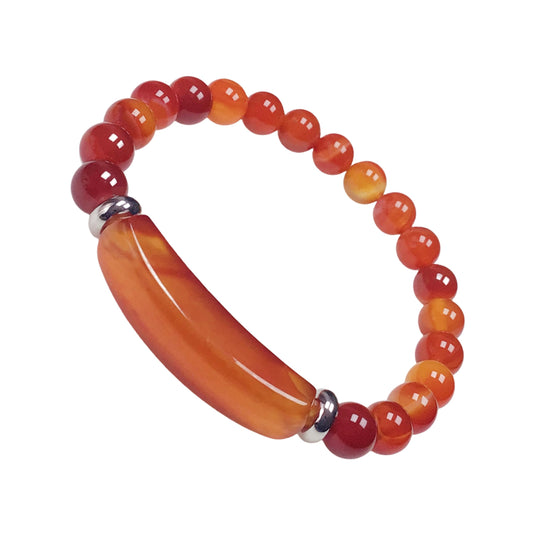 EDEN'S CALL 8mm Healing Crystal Beads Stretch Bracelet Handmade Good Luck Energy Chakra Stone Beaded Bangle, Carnelian