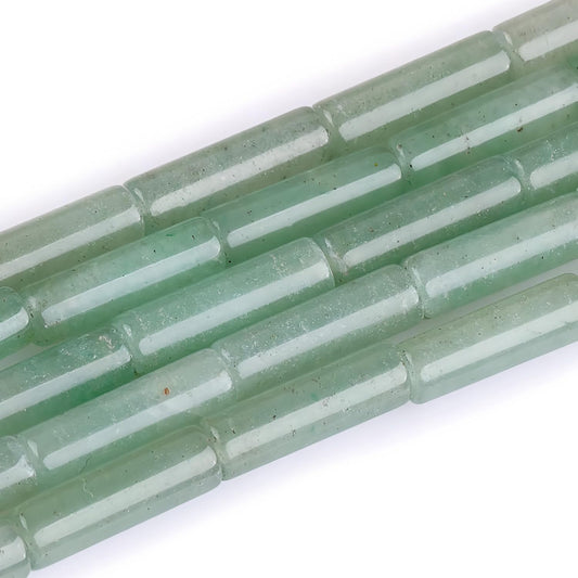 HAAMIIQII Natural Green Aventurine Tube Beads 13x4mm Column Stone Cylinder Gemstone Loose Beads for Jewelry Making Strand 15 Inch (28-29pcs)