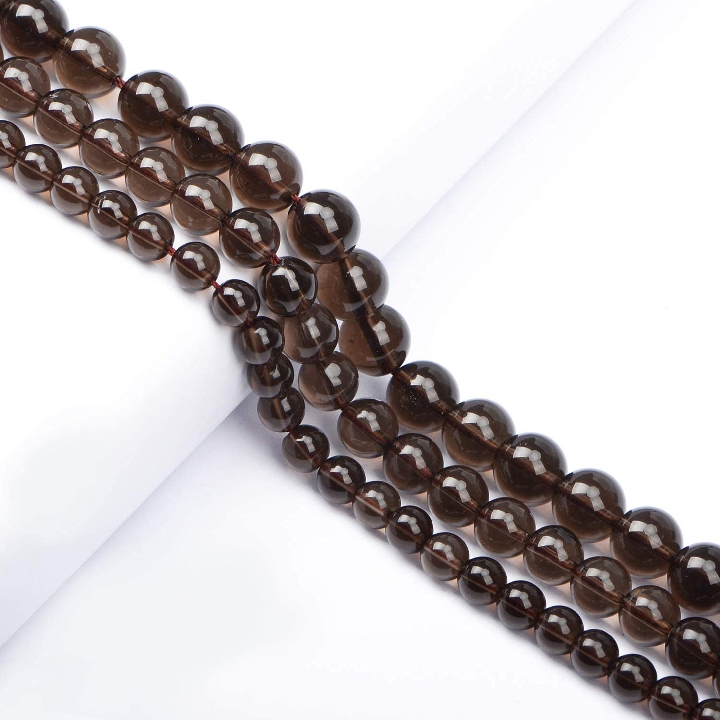 AD Beads Natural Gemstone Round Loose Beads 15" for Bracelet Necklace Earrings Jwelery Making Crafts DIY (8mm, Smoky Quartz)