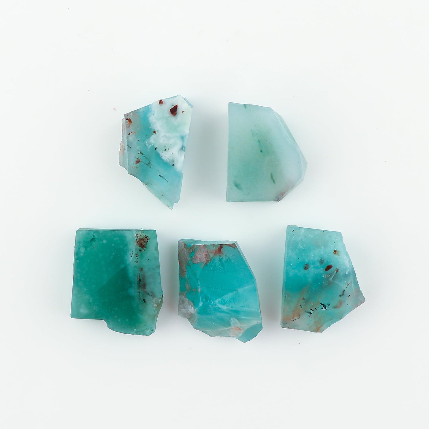 CRYSTALINES 5pcs, Natural Raw Aquaprase Gemstone, Wholesale Assorted Rough Crystals, DIY Crafts-Jewelry Making, Bulk Loose Stones Supplies, Wire Wrapping, Birthstone, Gem Collection