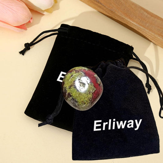 Erliway Dragon Bloodstone Healing Crystal Stones, 1.25-2.0" Large Reiki Healing Gemstones Natural Tumbled Polished Stones for Energy Witchcraft Therapy Meditation