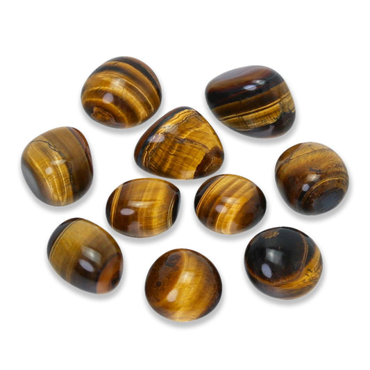 Namzi Tumbled Polished Natural Tiger's Eye Stones for Tumbling, Cabbing, Fountain Rocks, Decoration, Polishing, Wire Wrapping, Wicca & Reiki Healing Crystals(10 Pcs)