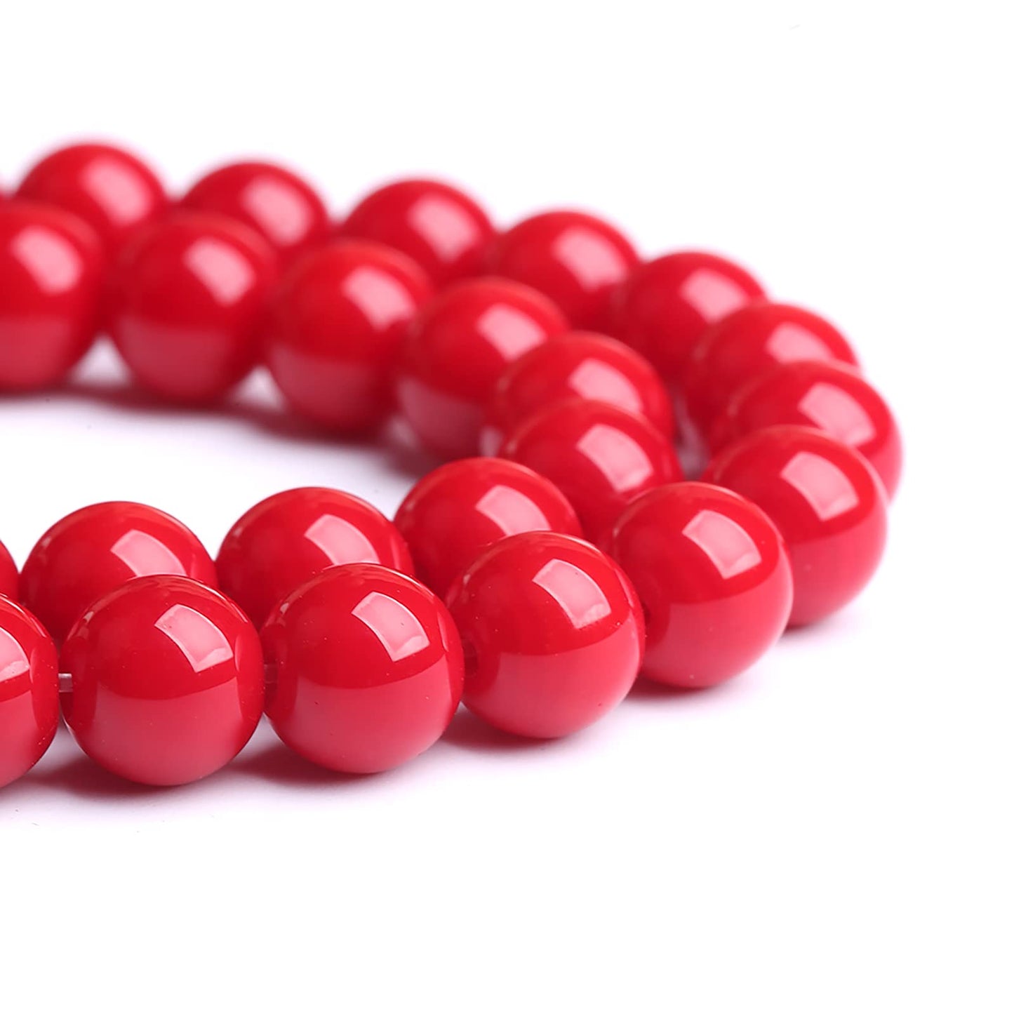 4MM 90PCS Red Glass Round Spacer Loose Beads for Jewelry Making 15 inches DIY Bracelet Necklace