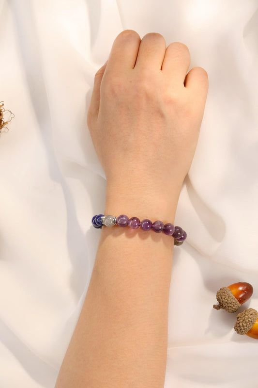 Top Plaza Healing Chakra Anxiety Bracelets for Women Natural 8mm Crystal Gemstone Beaded Protection Bracelet Good Luck Energy Jewelry Gifts for Mom - Style 1