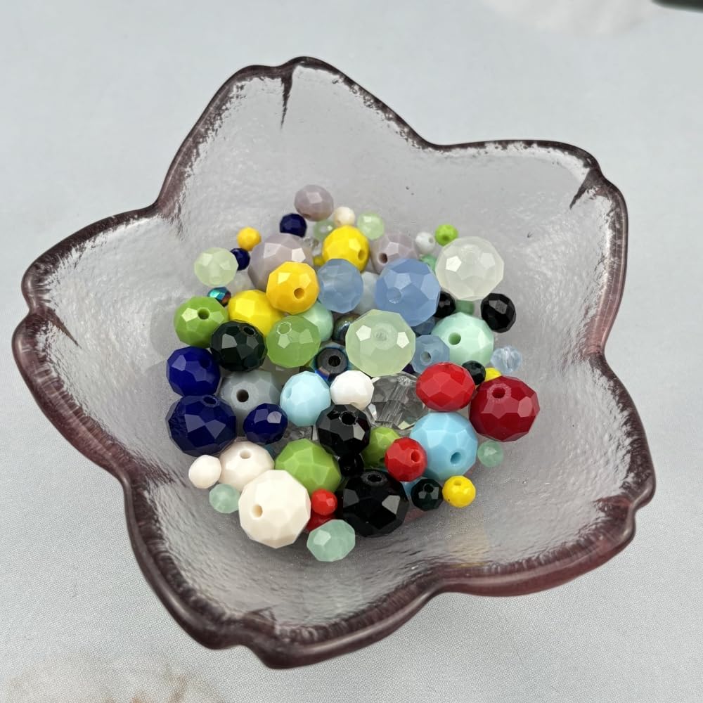 Pinhoollgo 100pcs 8mm Crystal Glass Beads Faceted Rondelle Glass Spacer Beads for Bracelets Necklace Pendants Earrings Key Chains Jewelry Making(Mint Green Porcelain)