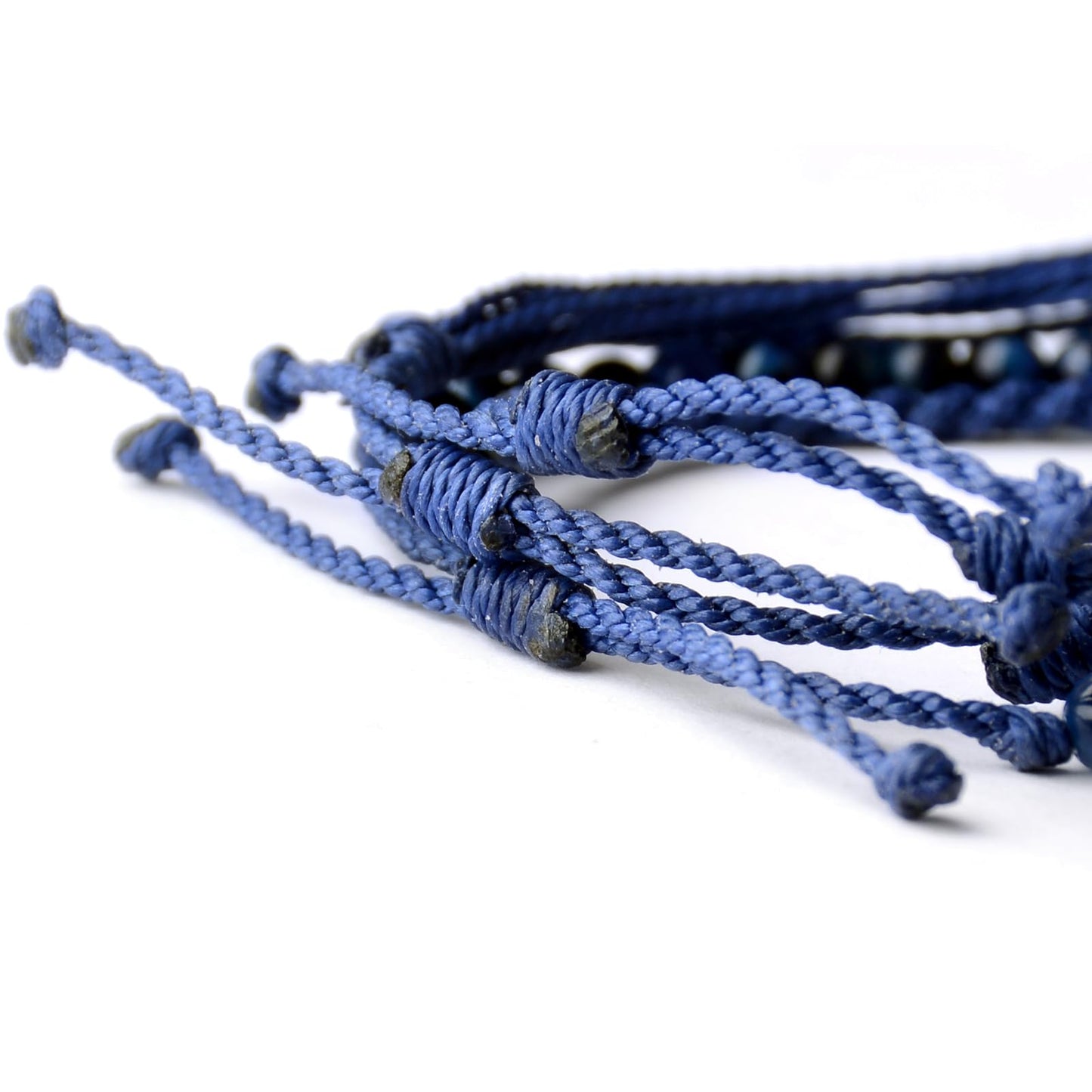 Handmade Natural Stone Beaded Healing Bracelet Gift for Men Adjustable Rope String Bracelet (Tiger Eye（BLUE）, Adjustable)