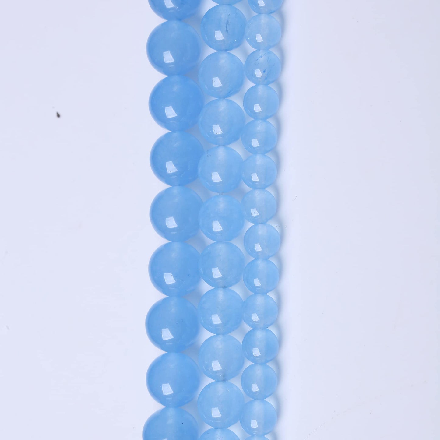 8MM Blue Chalcedony Round Loose Beads Natural Gem Beads Crystal Energy Stone Beads for Jewelry Making DIY Bracelet Necklace