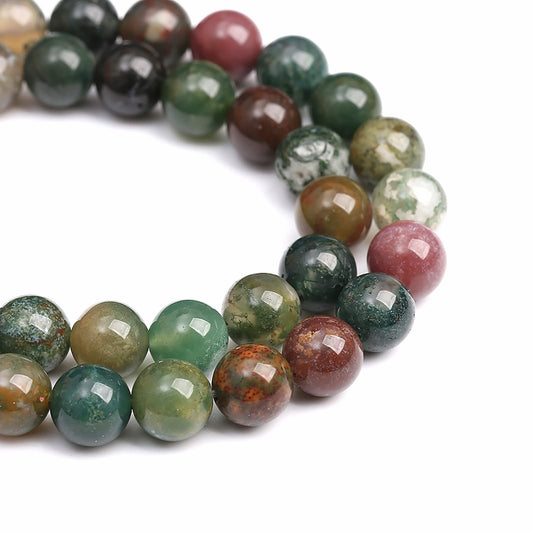 6MM 60PCS Natural Stone India Agate Loose Beads for Jewelry Making DIY Bracelet