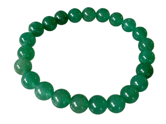 GAF TREASURES Green Aventurine Crystal Bead Bracelet 8mm, Genuine Green Aventurine Stretch Gemstone Bracelet, Healing Crystal Bracelet, Gift for Men & Women (1)