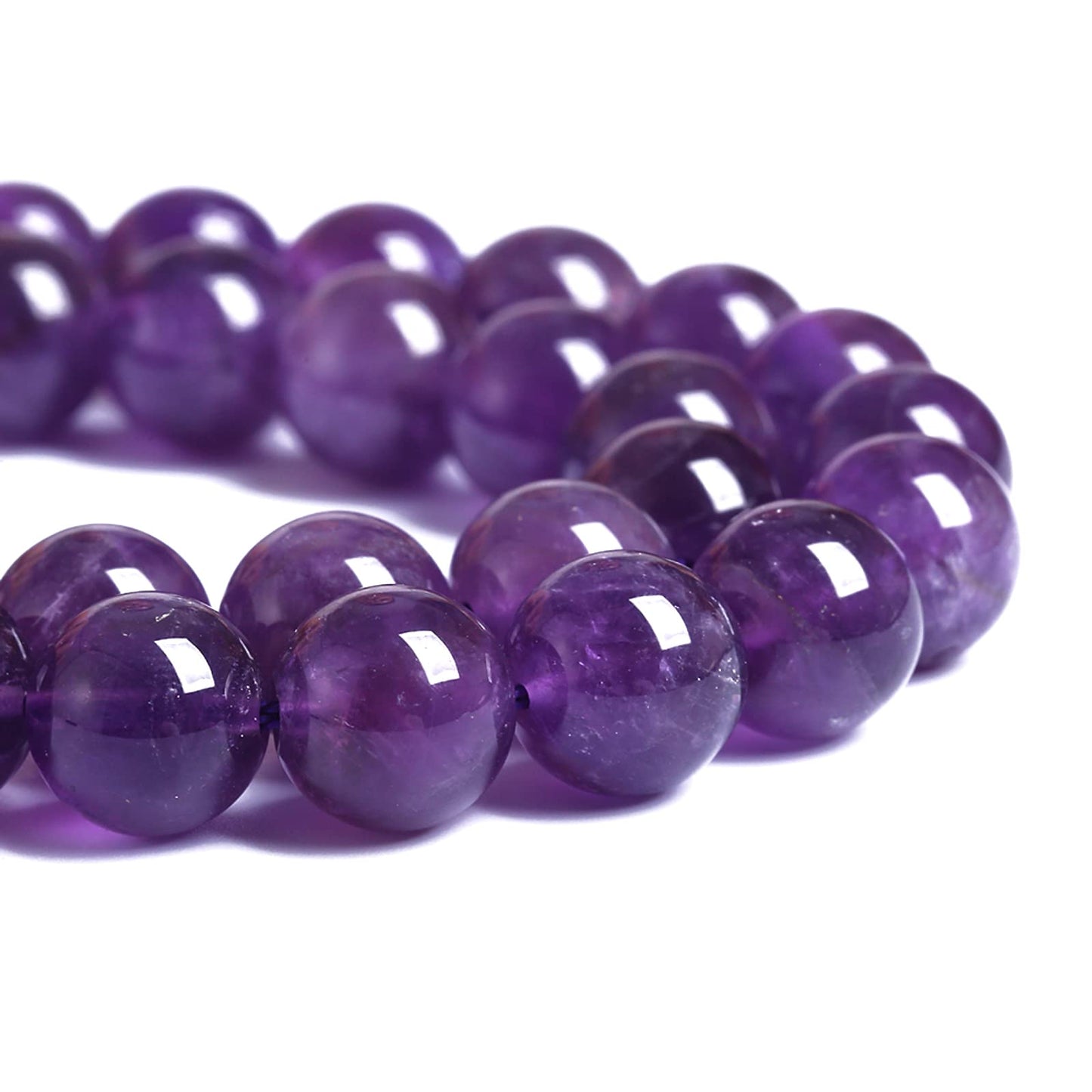 8MM 46PCS Natural Stone Purple Amethyst Crystal AAA Grade Quartz Beads for Jewelry Making DIY Bracelet