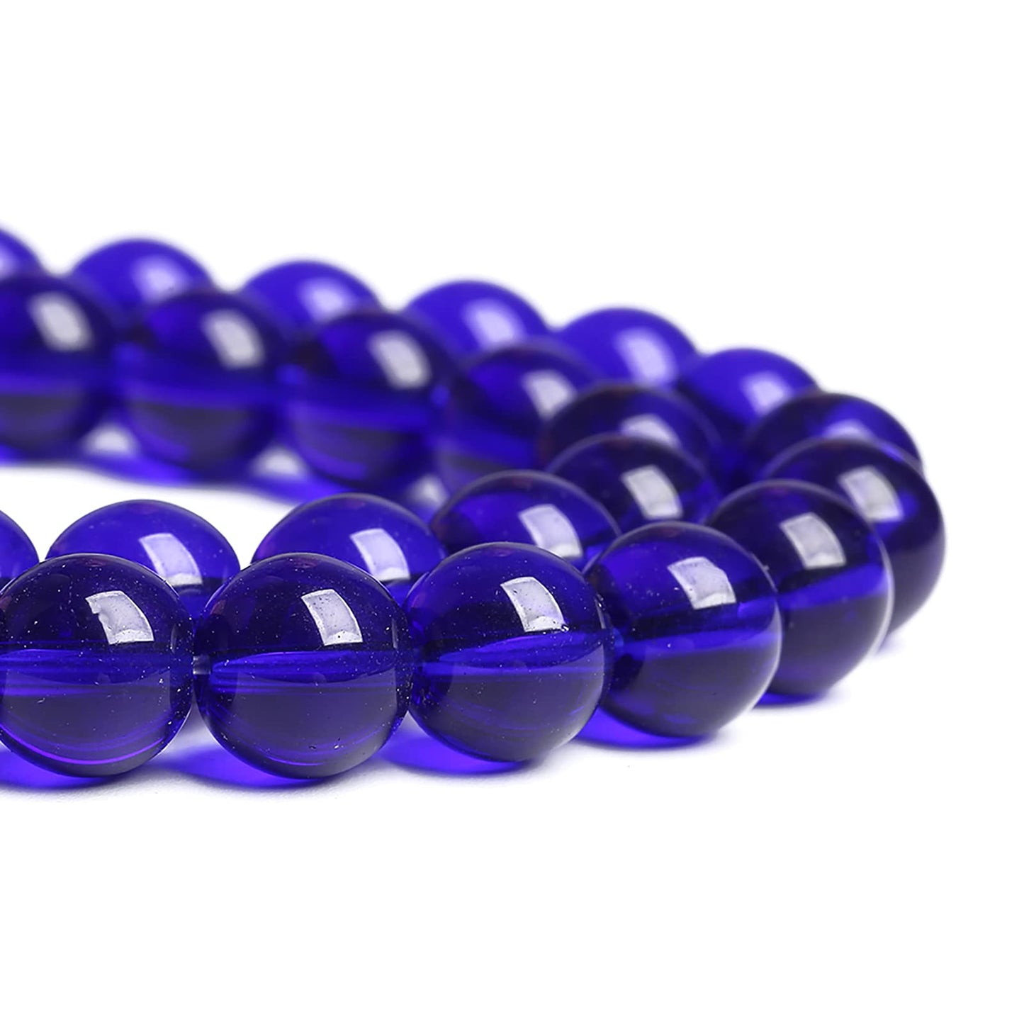 10MM 38PCS Blue Glass Loose Spacer Beads for Jewelry Making DIY Bracelet