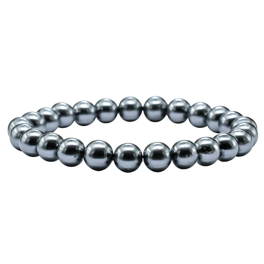 Amazing Gemstone Crystal Bracelet for Women Men's Gifts - Protection Healing Crystal Bracelet - 8mm Gemstone Beaded Stretchable Bracelet Pulseras Para Hombres Mujer Stocking Stuffers Mothers Day Gift (Black Pearl)