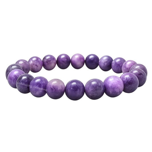 Amazing Gemstone Crystal Bracelet for Women Men's Gifts - Protection Healing Crystal Bracelet - 8mm Gemstone Beaded Stretchable Bracelet Pulseras Para Hombres Mujer Stocking Stuffers Mothers Day Gift (Lepidolite)