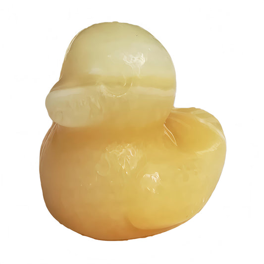 Bacatgem Natural Yellow Jade Crystal Duck Carving Positive Energy Home Decoration Desk Decor,1.18 Inchs Crystal and Healing Stone Ornament