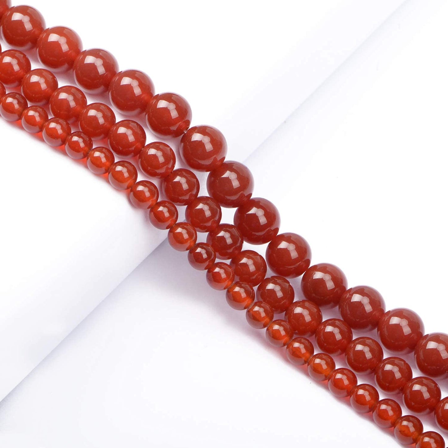 AD Beads Natural Gemstone Round Loose Beads 15" for Bracelet Necklace Earrings Jwelery Making Crafts DIY (8mm, Red Agate)
