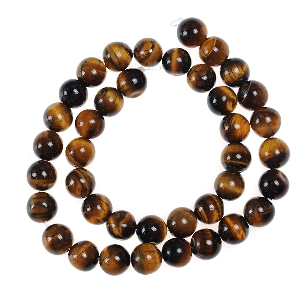Natural Stone Beads 14mm Yellow Tiger Eye Gemstone Round Loose Beads Crystal Energy Stone Healing Power for Jewelry Making DIY,1 Strand 15"