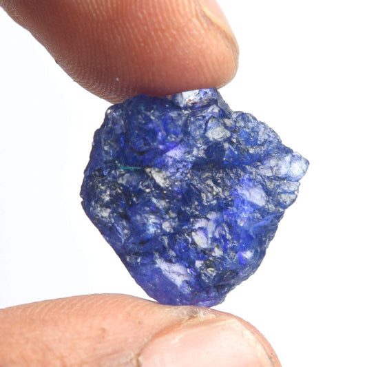 GEMHUB Rough Blue Sapphire Gemstone 14.00 Carat Natural Raw Rough Certified Blue Sapphire Stone