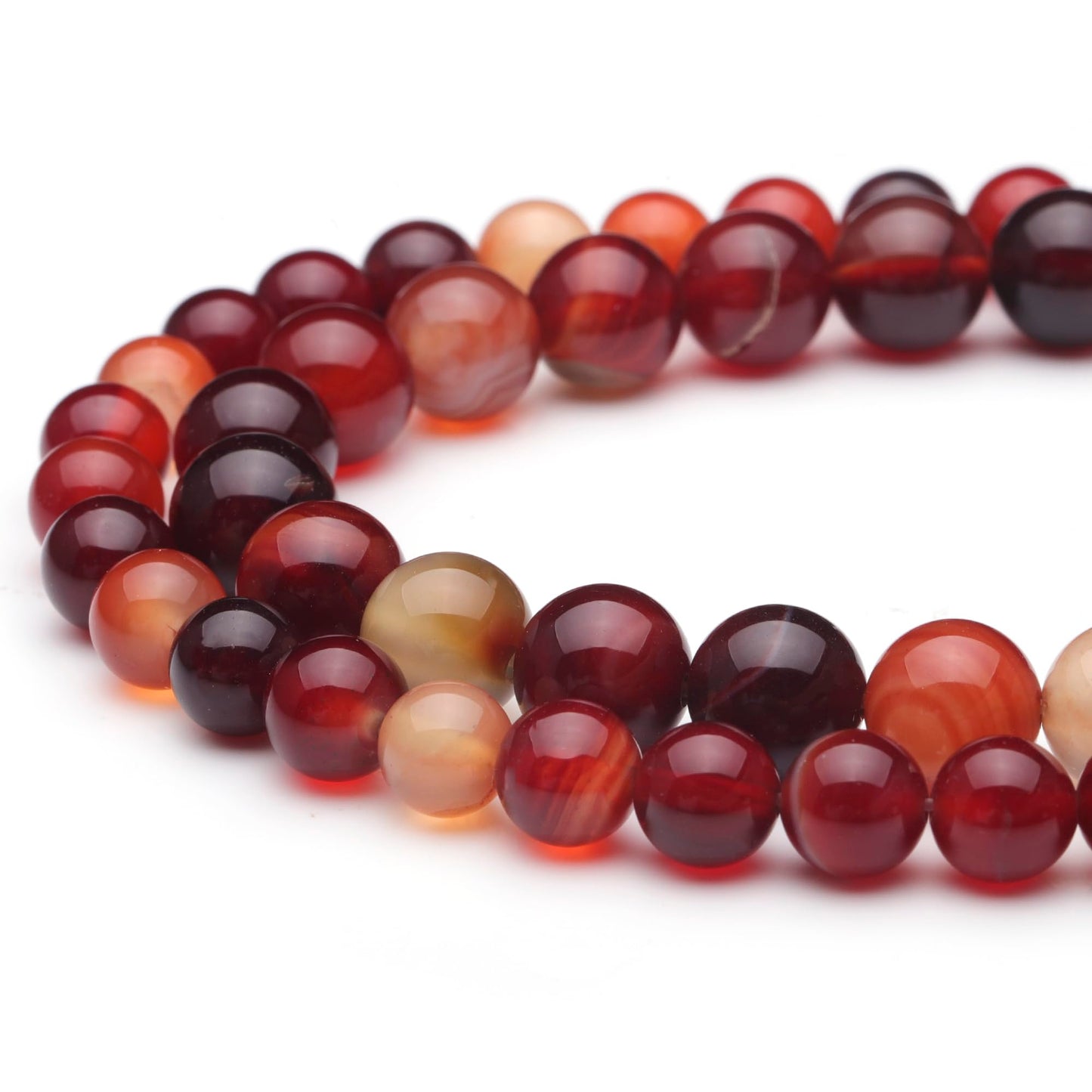 Youngbling Natural Gemstone Beads for Jewelry Making,8mm Wine Red Agate Polished Round Smooth Stone,Genuine Real Stone Red Beads for Bracelet Necklace 15 Inch(Wine Red Agate,8mm)