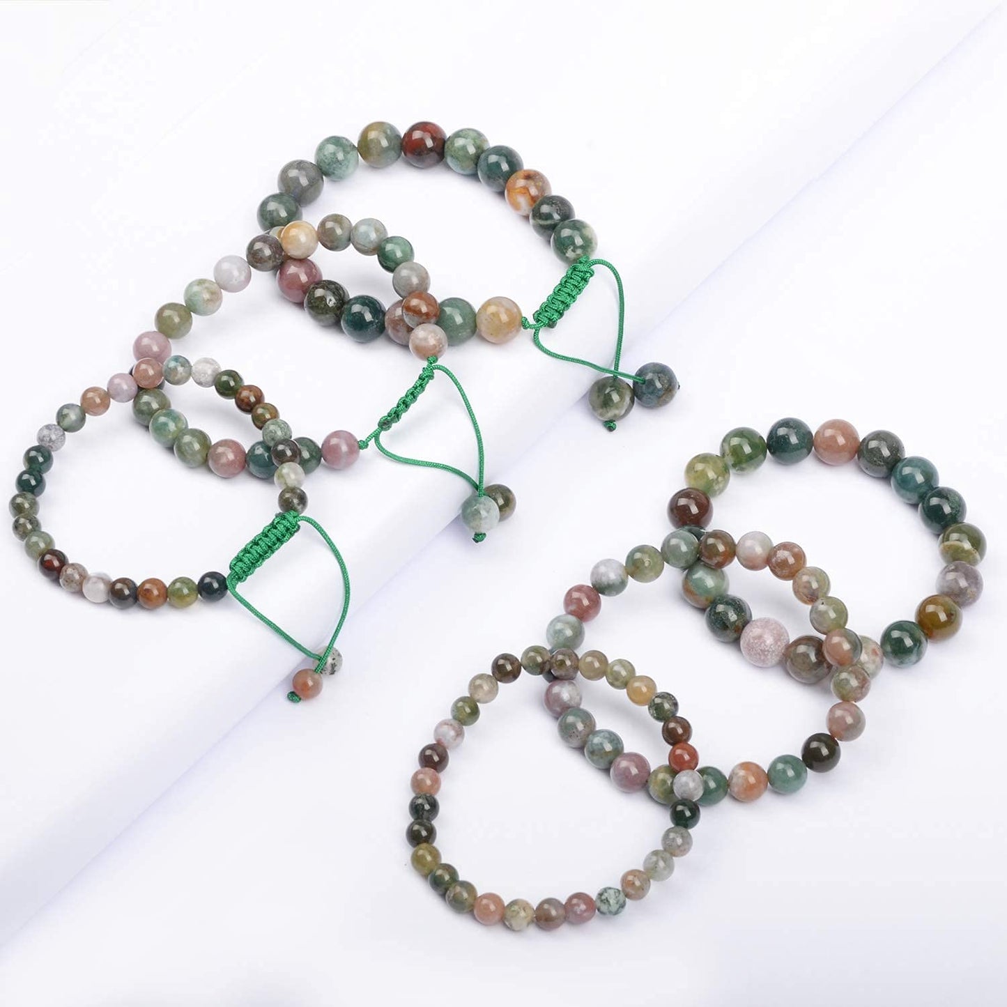 AD Beads Natural Gemstone Round Loose Beads 15" for Bracelet Necklace Earrings Jwelery Making Crafts DIY (4mm, Indian Agate)