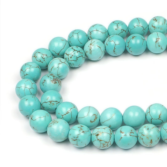 MJDCB Best Sellers Stone Beads Turquoise Round Loose Beads for Jewelry Making DIY Bracelet Necklace (6mm)