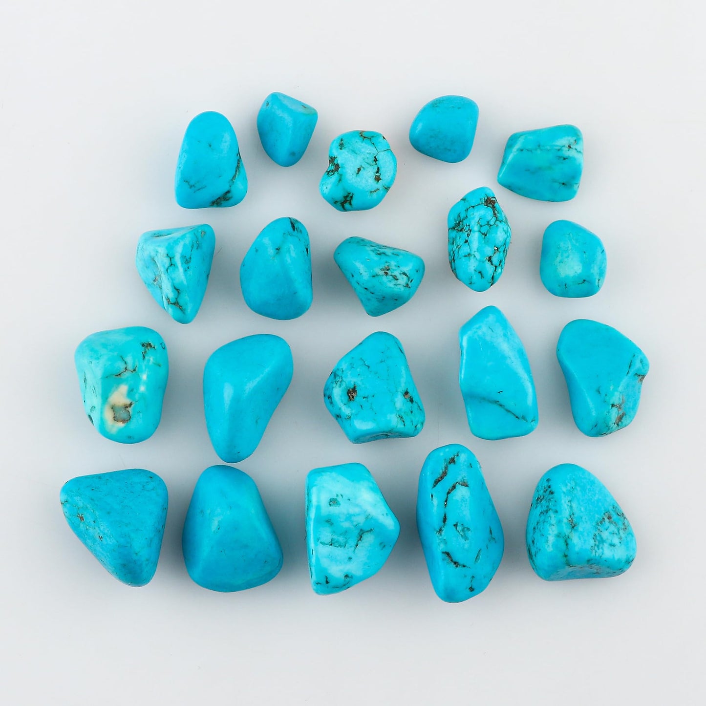 GEMKORA Pack of 4, Raw Blue Turquoise Stone, Tumbled Loose Gemstone Crystals, Wholesale Bulk Lot, Rough Crystals, Turquoise Rock, Jewelry Making Supply, DIY, Crafts, (14-18mm)