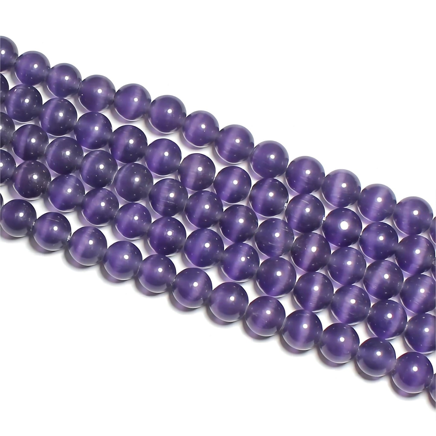 MJDCB 60pcs Purple Cat Eye Stone Beads 6mm Round Crystal Loose Bead for Jewelry Making DIY Bracelets Necklace Accessories