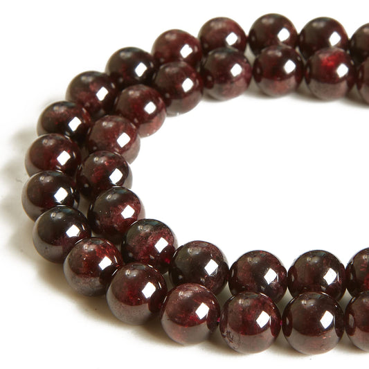 60pcs 6mm Garnet Beads Natural Gemstone Beads Round Loose Beads for Jewelry Making