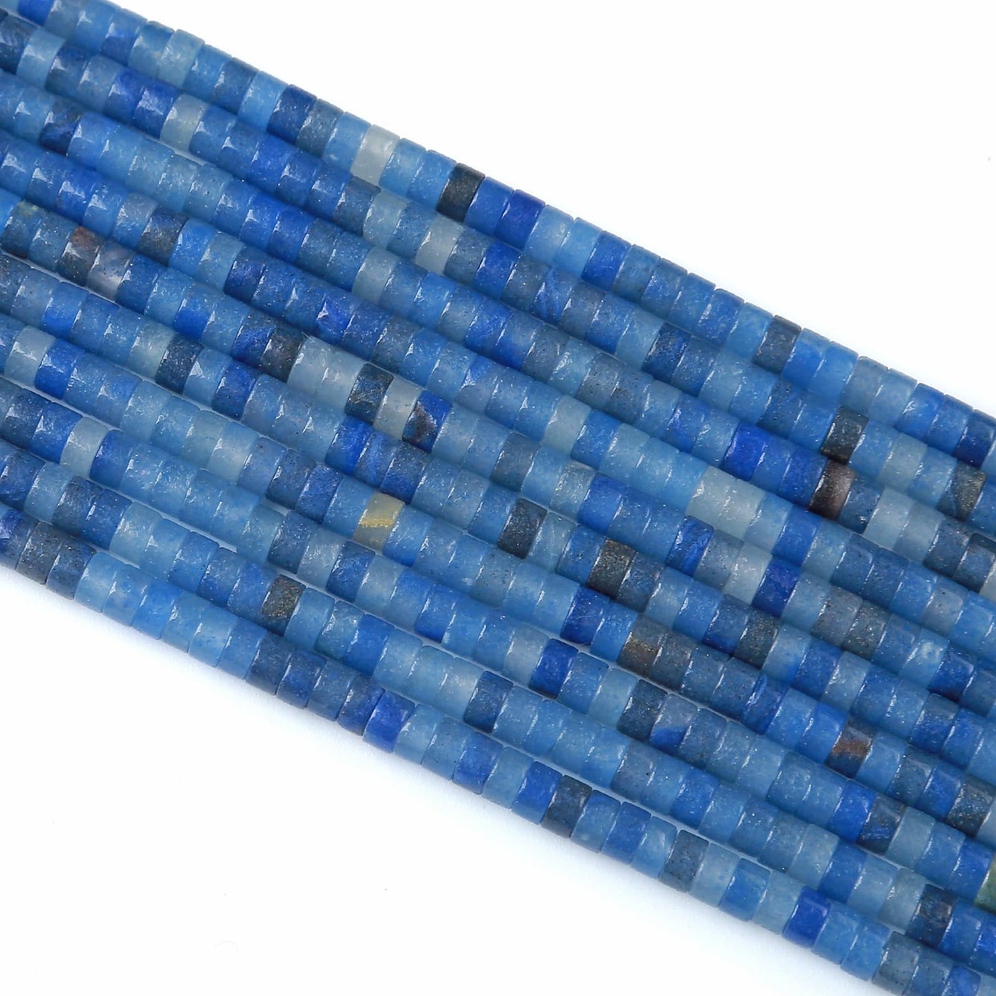 2x4MM 150PCS Blue Aventurine Tube Cylinder Rondelle Abacus Disk Spacer Loose Beads for Jewelry Making