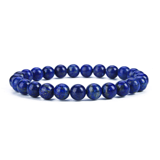 Cherry Tree Collection Blue Lapis Lazuli Beaded Bracelet – Genuine 8mm Gemstone Stretch Bracelet for Men & Women – Handmade Crystal Bracelet - (Blue Lapis Lazuli - S)