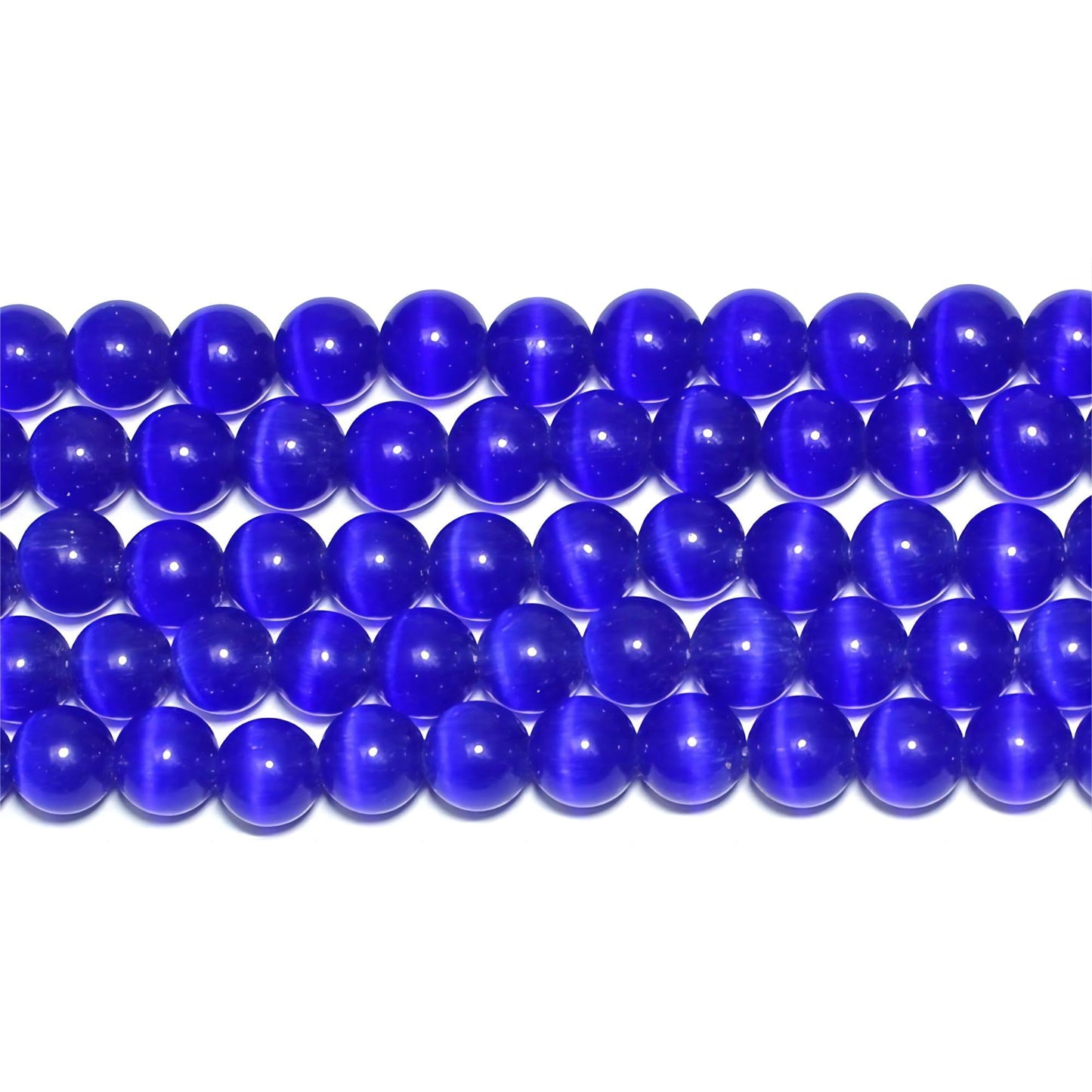 MJDCB 180pcs Sapphire Blue Cat Eye Stone Beads 6mm Round Crystal Loose Bead for Jewelry Making DIY Bracelets Necklace Accessories