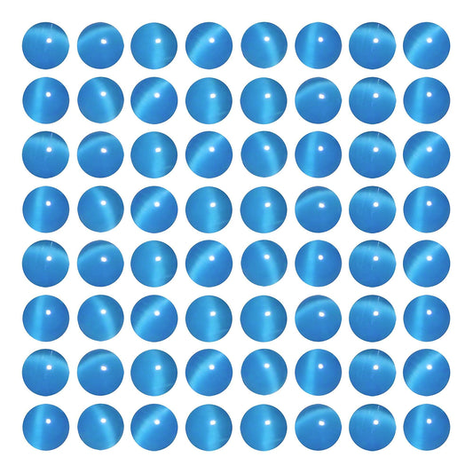 MJDCB 30pcs Sky Blue Cat Eye Stone Beads 12mm Round Crystal Loose Bead for Jewelry Making DIY Bracelets Necklace
