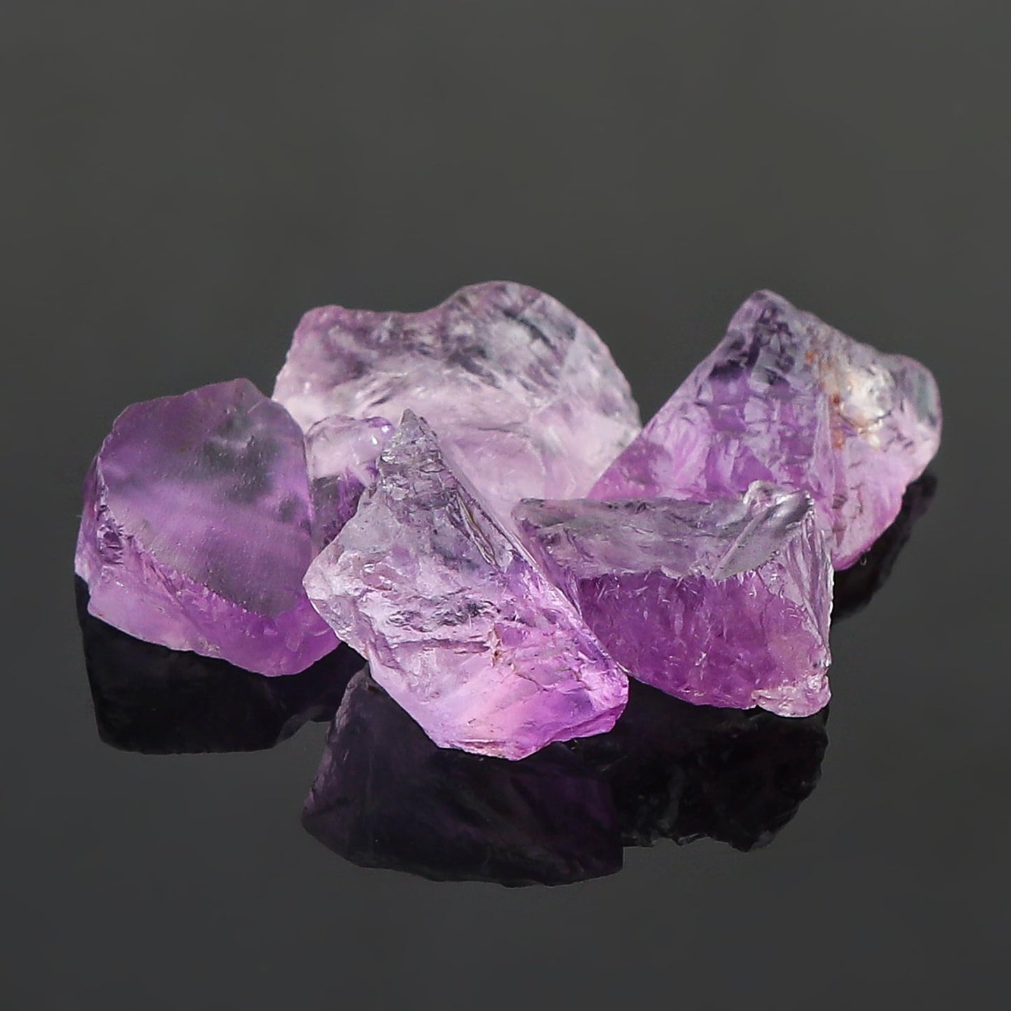 CRYSTALINES 5pcs Wholesale Natural Raw Amethyst Gemstone, Untreated Rough Stone, Bulk Assorted Loose Supplies, DIY Crafts-Jewelry Making, Healing Crystals, February Birthstone, Gem Collection