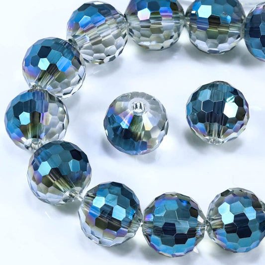 Dowarm 150PCS 6MM Round Crystal Glass Beads for Jewelry Making, Faceted Crystal Beads for Crafts Bracelet Wind Chimes Suncatcher, #5003 Crystal Rondelle Spacer Beads, Loose Gemstones, Green Colorized